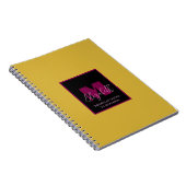 Plain Gold Pink Monogram Aangepaste naam Notitieboek (Rechterzijde)