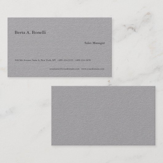 Plain Gray minimalist Modern Visitekaartje (Voorkant / Achterkant)