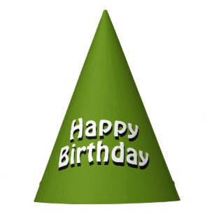 Plain Green Birthday Feesthoedjes