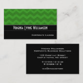 Plain Green Chevron Modern Visitekaartjes (Voorkant / Achterkant)