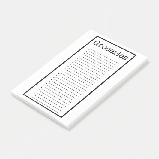 Plain Grocery List Post it Notes (Schuin)