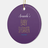 Plain Indigo Yellow Modern Minimalistisch Baby sho Keramisch Ornament (Links)