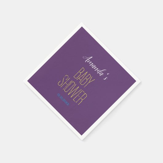 Plain Indigo Yellow Modern Minimalistisch Baby sho Servet (Hoek)