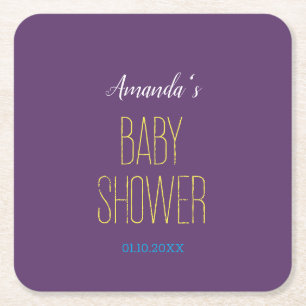 Plain Indigo Yellow Modern Minimalistisch Baby sho Vierkante Kartonnen Onderzetter