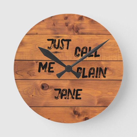 'Plain Jane' wandklok Ronde Klok (Voorkant)