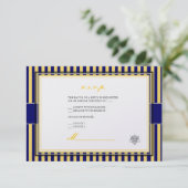 Plain jaune+bleu marine rayures rsvp invitations r (Debout devant)