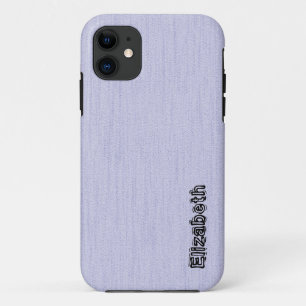 Plain Lavender Mist with Wood Grain Monogram iPhone 11 Hoesje