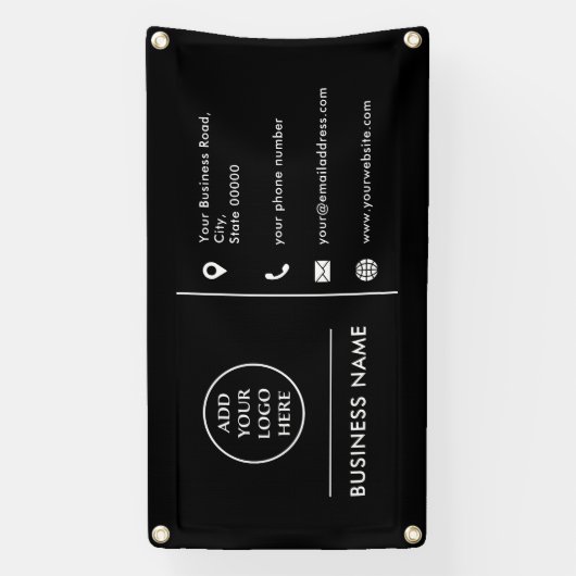 Plain Logo Corporate Professional Company Spandoek (Verticaal)