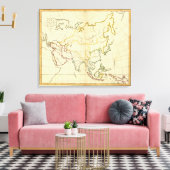 Plain map Asia Canvas Afdruk (Insitu (Woonkamer))