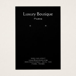 Plain Minimal Black Jewelry Earring Display Visitekaartje