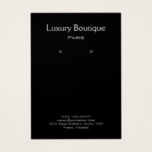 Plain Minimal Black Jewelry Earring Display Visitekaartje