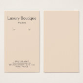 Plain Minimal Cream Jewelry Earring Display Visitekaartje (Voorkant /achterkant)