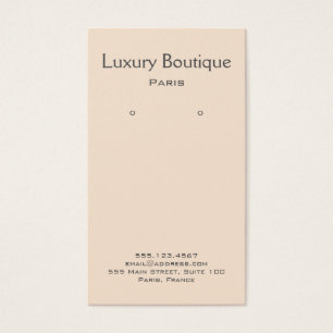 Plain Minimal Cream Jewelry Earring Display Visitekaartje
