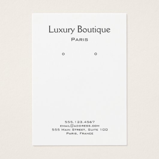 Plain Minimal white Jewelry Earring Display (Devant)