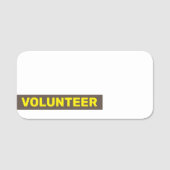 Plain, Minimale naam "VOLUNTEER" Naamplaatje (Voorkant)