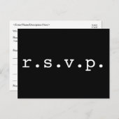 Plain, Minimalist & Basic "r.s.v.p." Carte postale (Devant / Derrière)