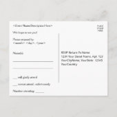 Plain, Minimalist & Basic "r.s.v.p." Carte postale (Dos)