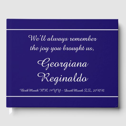 Plain & minimalist Funeral Guestbook Gastenboek (Voorkant)