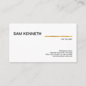 Plain minimalist Simple Gold Line Founder CEO Visitekaartje (Voorkant)