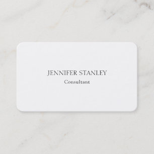 Plain minimalist White Professional elegant Visitekaartje