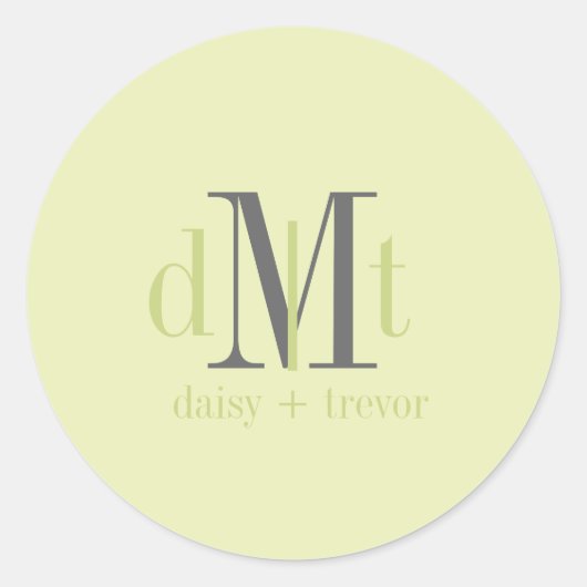 Plain Mint + Grafiet Monogram stickers (Voorkant)