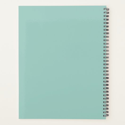 Plain Mint Green Persoonlijk Planner (Achterkant)