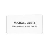 Plain Modern Black & White Minimalist Etiket (Voorkant)