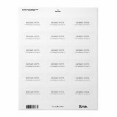 Plain Modern Black & White Minimalist Etiket (Full Sheet)