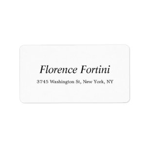 Plain Modern Black & White Minimalist Etiket