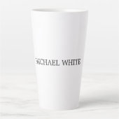 Plain Modern Black & White Minimalist Latte Mok (Voorkant)