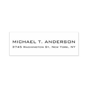 Plain Modern Black White Minimalist Zelfinktende Stempel