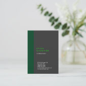 Plain Modern Elegant Grijs Groen Stripe Minimalist Visitekaartje (Staand voorkant)