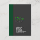 Plain Modern Elegant Grijs Groen Stripe Minimalist Visitekaartje (Voorkant)
