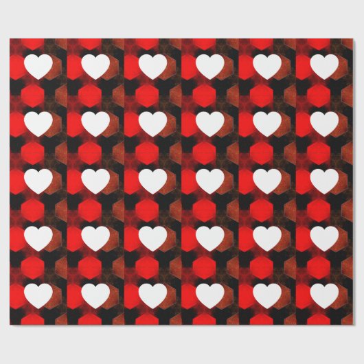 Plain Modern Love Heart Graphic Cadeaupapier (Vlak)