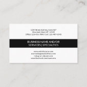 Plain Modern Minimalist Black White Stripe Elegant Visitekaartje (Achterkant)