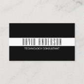 Plain Modern Minimalist Black White Stripe Elegant Visitekaartje (Voorkant)