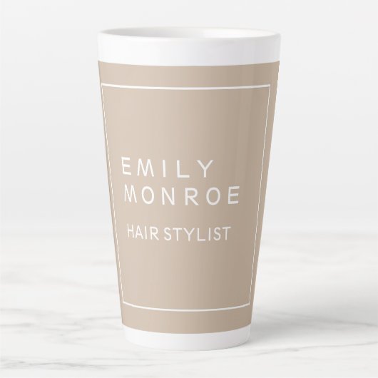 Plain Modern Minimalist Jouw naam Pastel Kleur Latte Mok (Voorkant)