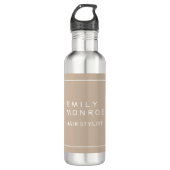 Plain Modern Minimalist Jouw naam Pastel Kleur Waterfles (Voorkant)
