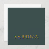 Plain Modern Minimalist Own Name Dusty Green Card (Voorkant / Achterkant)