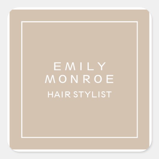 Plain Modern minimalist Vierkante Sticker (Voorkant)