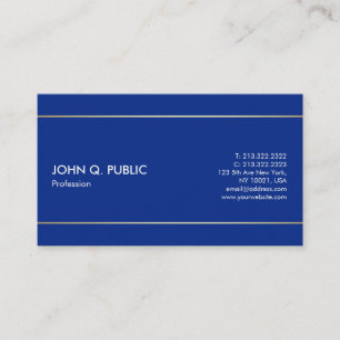 Plain Modern Professioneel Elegant Blauw Ontwerp Visitekaartje