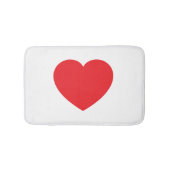 Plain Modern White Red Love Heart Graphic Badmat (Voorkant)