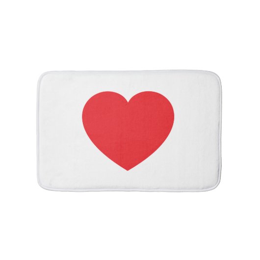 Plain Modern White Red Love Heart Graphic Badmat (Voorkant)