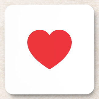 Plain Modern White Red Love Heart Graphic Bier Onderzetter