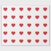 Plain Modern White Red Love Heart Graphic Cadeaupapier (Vlak)