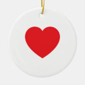 Plain Modern White Red Love Heart Graphic Keramisch Ornament (Voorkant)