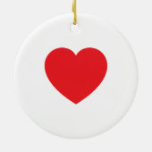 Plain Modern White Red Love Heart Graphic Keramisch Ornament (Achterkant)
