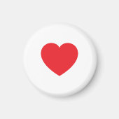 Plain Modern White Red Love Heart Graphic Magneet (Voorkant)