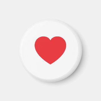 Plain Modern White Red Love Heart Graphic Magneet