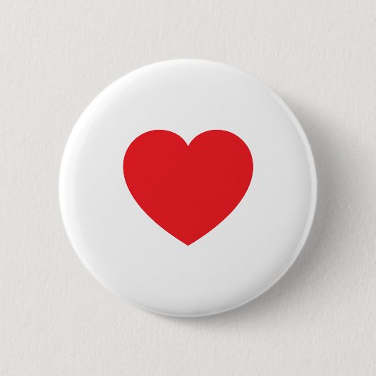 Plain Modern White Red Love Heart Graphic Ronde Button 5,7 Cm (Voorkant)